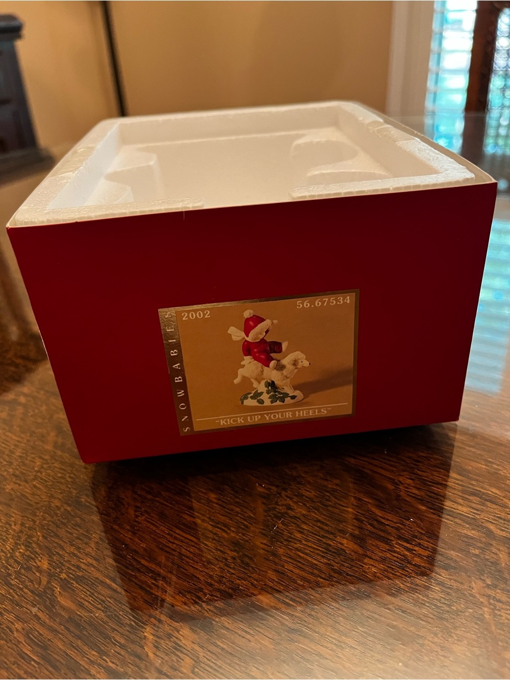 RETIRED Department 56 Snowbabies Red and White SnowBaby on Lamb Figurine - Picture 6 of 11